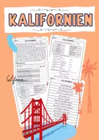 Vorschau - Arbeitsblätter - Kalifornien DaZ Leseverstehen Deutsch Lesen und verstehen Lesetext mit Fragen und Lösungen - Deckblatt