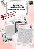 Vorschau - Arbeitsblätter - Länder in Nordamerika - Suchsel - Wortsuchrätsel DAF DAZ DFU - Deckblatt