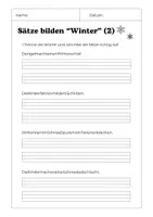 Vorschau - Arbeitsblätter - Sätze bilden Übungen: "Winter" - Seite 2