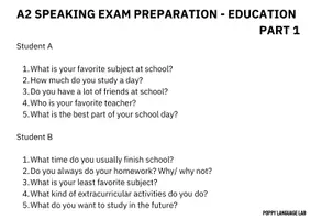 Vista previa - Evaluación - Key/ KET/ A2 Full Speaking Exam - Education - página 1
