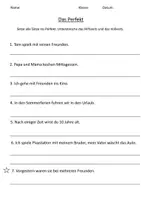 Vorschau - Arbeitsblätter - Das Perfekt | Zeitformen Deutsch Klasse 3 - Seite 1