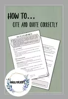 Vorschau - Arbeitsblätter - How to cite and quote - Zitation im Englischunterricht - Deckblatt