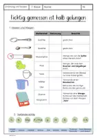Vorschau - Arbeitsblätter - Messen und Wiegen - Ernährung und Soziales ES - Deckblatt