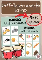 Vorschau - Spiele - Orff Instrumente Bingo – Lernspiel 30 Spieler - Deckblatt