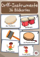 Vorschau - Präsentationen/Tafelbilder - Orff-Instrumente Bildkarten – Tafelmaterial - Deckblatt