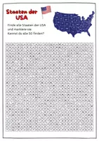 Vorschau - Arbeitsblätter - Staaten der USA - Suchsel - Wortsuchrätsel DAF DAZ DFU - Seite 3