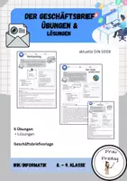 Vorschau - Arbeitsblätter - Geschäftsbrief: 5 Übungen mit Lösungen - Deckblatt