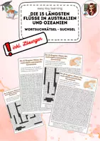 Vorschau - Stationenlernen - Länder in Australien und Ozeanien - Suchsel - Wortsuchrätsel DAF DAZ DFU - Deckblatt