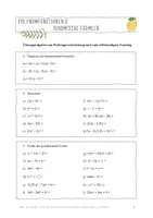 Vorschau - Arbeitsblätter - Polynomfunktionen & Binomische Formeln - Deckblatt