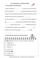 Vorschau - Stationenlernen - Love, dating & relationships: Vocabulary Booster - Seite 1