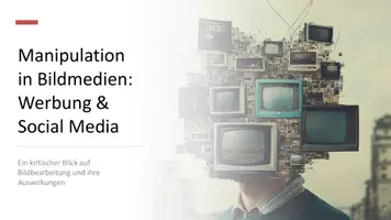 Vorschau - Präsentationen/Tafelbilder - Manipulation in Bildmedien: Werbung & Social Media - Präsentation - Deckblatt