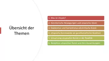 Vorschau - Präsentationen/Tafelbilder - Utopische Kunst: Eine Einführung in Visionen einer besseren Zukunft - Präsentation - Seite 1