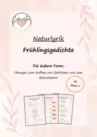Vorschau - Arbeitsblätter - Frühlingsgedichte untersuchen - Die äußere Gedichtform - Deckblatt