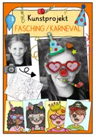 Vorschau - Mal- und Bastelvorlagen - Kunstprojekt Fasching/Karneval lustige Fotos - Deckblatt