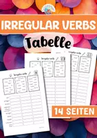 Vorschau - Arbeitsblätter - Irregular verbs - Tabelle - Deckblatt