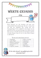 Vorschau - Anderer Materialtyp - Dein Wertezeugnis (alternatives Zeugnis, viele verschiedene Vorlagen) - Seite 1