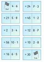 Vorschau - Spiele - Mathe Dominos Kleines Einmaleins - gemischte Reihen - Freiarbeit - Seite 1