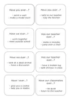 Vorschau - Aufgabenkarten - Question-cards -(yes-no-Qs) pres. perf. - English - grade 6 - Deckblatt