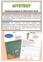Vorschau - Stundenentwürfe - Mystery - Mord in der Arena - Gladiatorenspiele im antiken Rom - Unterrichtsbesuch / Unterrichtsentwurf (editierbar) - Deckblatt
