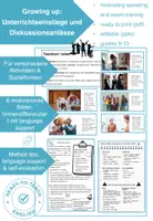 Vorschau - Arbeitsblätter - Growing up – teenage life in pictures: Kick-off lesson starters and discussion prompts - Deckblatt