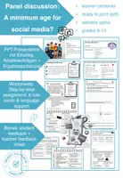Vorschau - Arbeitsblätter - Panel discussion: Do we need a legal minimum age for social media? - Deckblatt