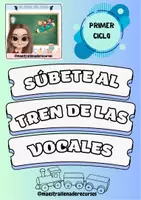Vista previa - Tarjetas / Manipulativos - SÚBETE AL TREN DE LAS VOCALES - Portada