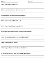 Vorschau - Arbeitsblätter - Film: "Hercules (1997)" Fragen + Aktivitäten Rätsel mit Lösungen - Seite 1