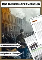 Vorschau - Arbeitsblätter - Die Novemberrevolution 1918/19: Verlauf, Folgen, Weimarer Republik, Spartakusaufstand - Deckblatt
