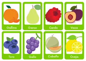 Vista previa - Tarjetas / Manipulativos - Flash Cards: Las frutas en colores - Portada
