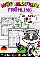 Aperçu - Feuilles d'exercices - XXL Wörtersuche / Suchsel (Frühling) Jahreszeiten Printemps Saisons Allemand - Page de couverture