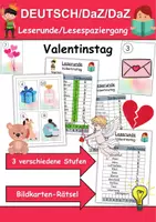 Vorschau - Arbeitsblätter - Lesespaziergang Valentinstag - Leserunde Klasse 1 und 2 - Deckblatt