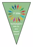 Vorschau - Mal- und Bastelvorlagen - Materialpaket - Wimpelkette 17 Nachhaltigkeitsziele in Deutsch und Englisch - Seite 1