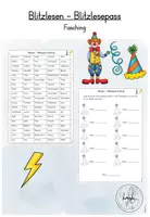 Vorschau - Arbeitsblätter - Blitzlesen - Fasching / Fastnacht / Karneval (Kl. 3-4) - Deckblatt