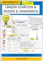 Vorschau - Unterrichtsreihen - Arbeitsheft Längenmaße - messen, schätzen und umwandeln (Längeneinheiten, Längen) - Deckblatt