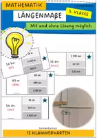 Vorschau - Fördermaterial/Inklusion - Längenmaße umwandeln Klammerkarten - Deckblatt