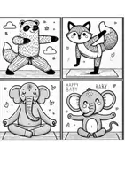 Vorschau - Mal- und Bastelvorlagen - Yoga ausmalbilder - Seite 1