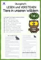 Vorschau - Arbeitsblätter - Materialpaket: LESEN und VERSTEHEN - Tiere in unseren Wäldern (Teil 1+2) - Seite 1