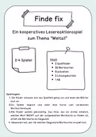 Vorschau - Spiele - Lesespiel "Finde fix - Weltall" Blitzlesen - Seite 1