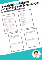Vorschau - Arbeitsblätter - Formelzeichen, Einheiten und grundlegende Berechnungen - Arbeitsblatt - Deckblatt