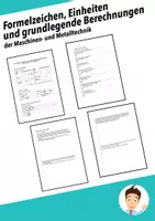 Vorschau - Arbeitsblätter - Formelzeichen, Einheiten und grundlegende Berechnungen - Arbeitsblatt - Seite 1