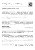 Vorschau - Arbeitsblätter - Mobbing und Wege der Konfliktlösung (Lückentext, Übungen, Erklärvideo) - Deckblatt