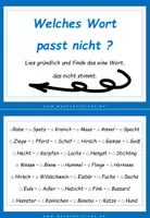Vorschau - Aufgabenkarten - Lesetraining: Welches Wort passt nicht - Lesekarten - Seite 1