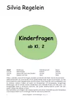Vorschau - Arbeitsblätter - Kinderfragen, Kl. 2 - 5 - Deckblatt