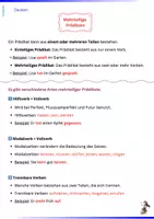Vorschau - Arbeitsblätter - MEHRTEILIGE PRÄDIKATE - 4.Klasse - Deutsch - Deckblatt