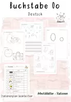 Vorschau - Arbeitsblätter - Buchstabe Oo: Arbeitsblätter und Stationenplan (bearbeitbar) - Deckblatt