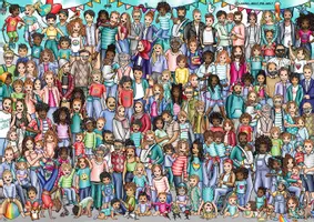 Vorschau - Stationenlernen - Wimmelbild Bildkarte "We are the World" / Menschen / Familien - Seite 1