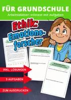 Vorschau - Arbeitsblätter - Gefühle erkennen & benennen – Emotionsforscher im Ethikunterricht Grundschule - Deckblatt