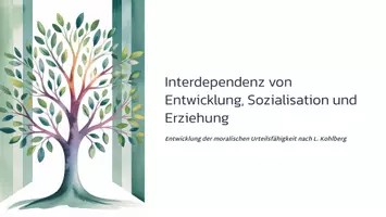 Vorschau - Fördermaterial/Inklusion - Präsentation: Interdependenz von Entwicklung, Sozialisation und Erziehung – Die moralische Urteilsfähigkeit nach Kohlberg als PDF und PowerPoint-Datei - Deckblatt