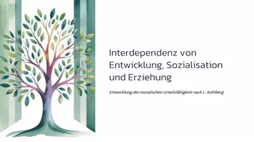 Vorschau - Fördermaterial/Inklusion - Präsentation: Interdependenz von Entwicklung, Sozialisation und Erziehung – Die moralische Urteilsfähigkeit nach Kohlberg als PDF und PowerPoint-Datei - Seite 1
