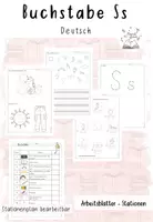 Vorschau - Arbeitsblätter - Buchstabe Ss: Arbeitsblätter und Stationenplan (bearbeitbar) - Deckblatt
